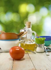 crockery and tomato closeup