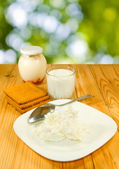 dairy products on a table