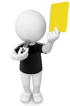 recommend clip art: 3d Männchen gelbe Karte Schiedsrichter