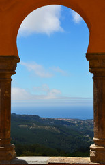 Fototapeta premium Arches of the Pena National Palace in Sintra, Portugal