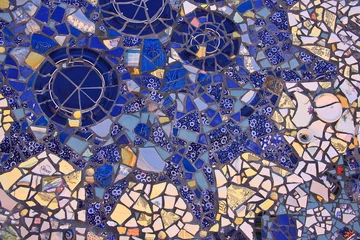 Fotobehang Blue Mosaic Tiles © Jill Lang