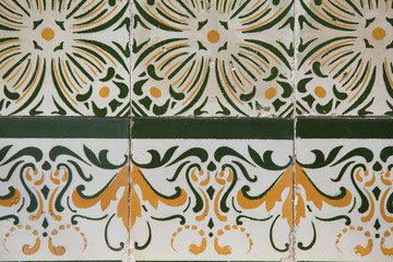 Detail of some typical portuguese tiles