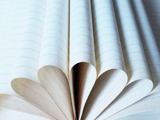 Color detail photography of empty linen exercise book sheets