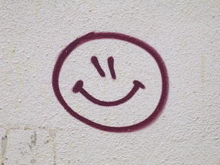 Smiley face graffiti