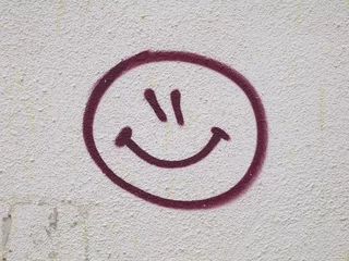 Papier Peint photo autocollant Graffiti Smiley face graffiti