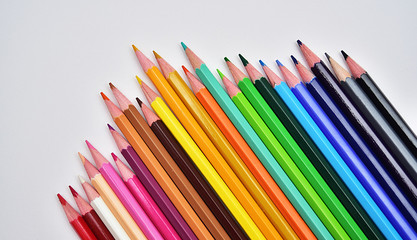 Set of Realistic Colorful Colored Pencils or crayons