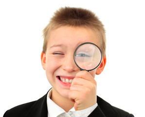 Kid with Magnifying Glass