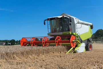 Combine in wheat field - 2652