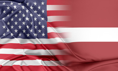 Obraz premium USA and Latvia