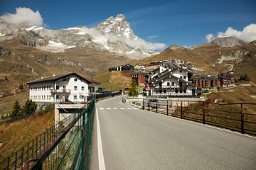 Beautiful views of Matterhorn from Breuil - Cervinia, Aosta region, Italy