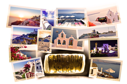 Santorini collage, images - European travel