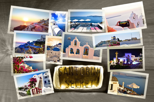 Travel Santorini, photo collage