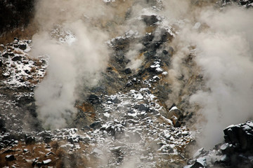 Volcanic gas vents in Hakone, near Mt. Fuji, Japan
