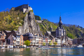 beautiful Dinant at the river Meuse in Belgium