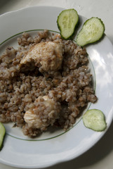 buckwheat, cucumbers and chicken
