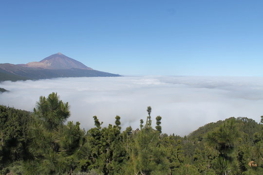 Volcán Teide y mas de nubes en el Valle de la Orotava