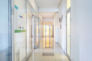 Interior of a corridor in the medical center or office center
