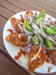 traditional lebanese food kibbeh nayyeh on a plate