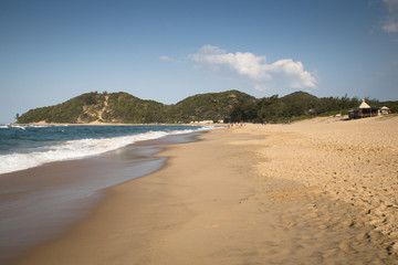 Fototapeta na wymiar Beautiful white beach in Punta do Ouro in Mozambique, Africa 