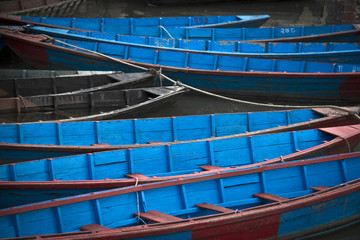 pattern of old wooden boats