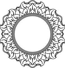 Unusual, hexagonal, lace frame, decorative element with empty pl