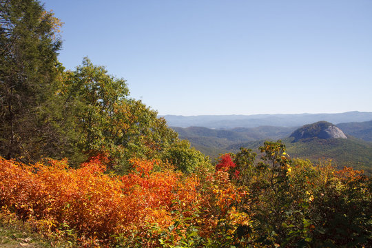Looking Glass Rock in North Carolina Autumn