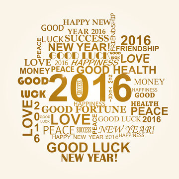 2016 happy new year with gold letters