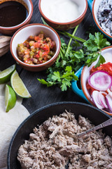 Preparation of classic street food burritos
