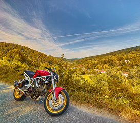 Autumn Motorbike Mountain Landscape