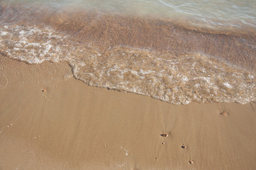 Wave and sand beach background