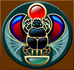 Scarab - jewelry. Ancient Egypt stylization. illustration