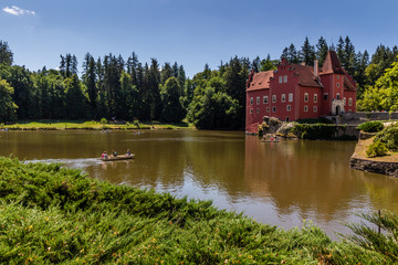 Obraz premium The red chateau Cervena Lhota in the the Czech Republic 