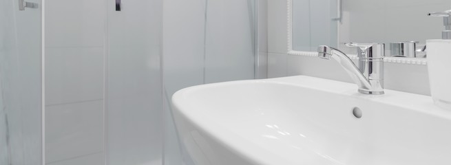 White ceramic washbasin