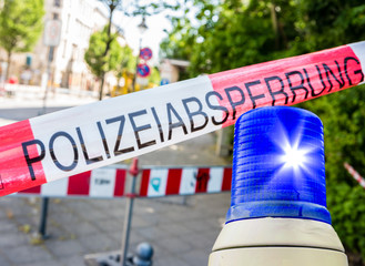 Polizeiabsperrung Blaulicht