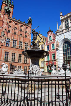 Neptune fountain in Gdansk