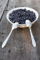 Plate of blueberries