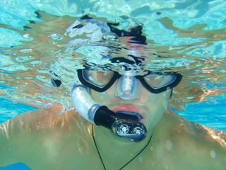 Snorkeling underwater