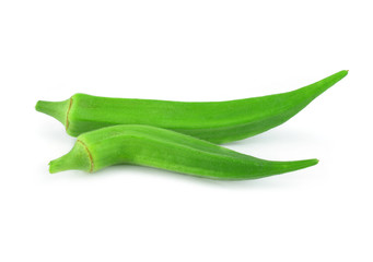 fresh okra isolated on a white background