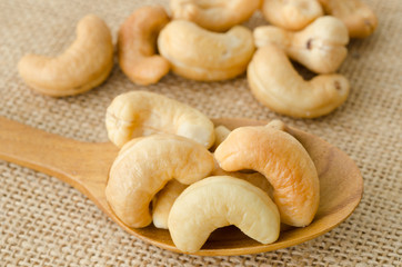 Cashew nuts with salt.
