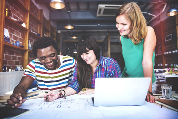 Diverse Architect People Group Working Concept