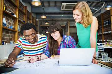 Diverse Architect People Group Working Concept