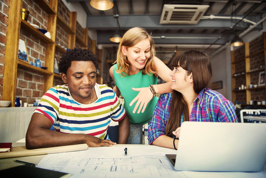 Diverse Architect People Group Working Concept