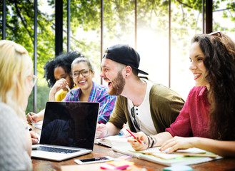 Diverse People Studying Students Campus Concept