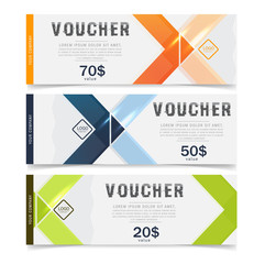 Gift Voucher template with premium pattern. Big set