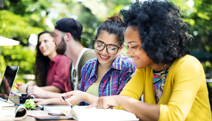 Diverse People Studying Students Campus Concept