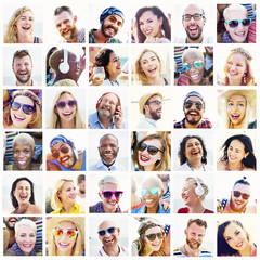Diverse People Variation Portraits Summer Concept