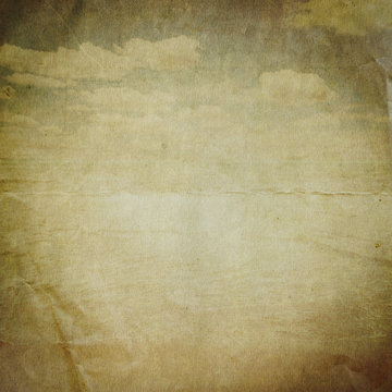 old paper texture with delicate grunge texture and sea blue sky