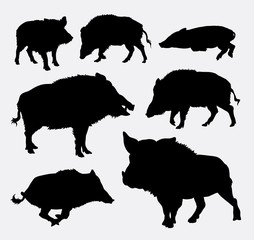 Wild boar silhouette - obrazy, fototapety, plakaty