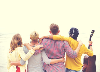 Friends Friendship Huddle Vacations Happiness COncept