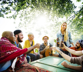 Diverse People Friends Hanging Out Concept